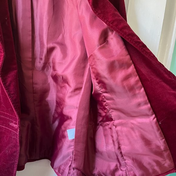 Talbots Burgundy Velvet Jacket Size 12 - Picture 5 of 5